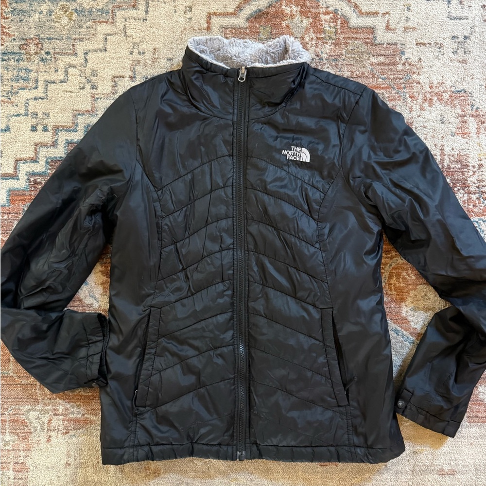 The North Face Black Reversible, Fur lined Jacket Women’s size Small